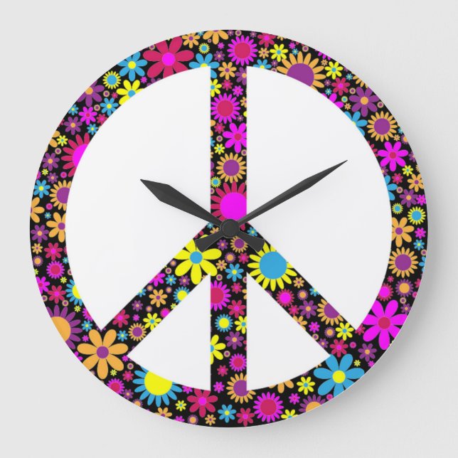 GRUPPENFLORALFRIEDENSSIGNAL GROßE WANDUHR (Vorderseite)
