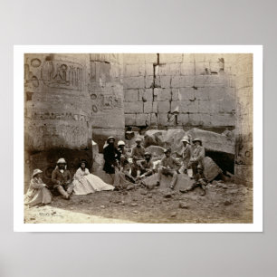 Gruppenfoto in der Hall of Columns, Karnak, T Poster