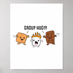 Gruppenknutsch S'mores Lagerfeuer Marshmallow Scho Poster