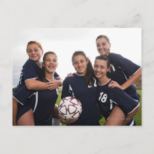 Gruppenporträt Jugendlicher-Fußballspieler Postkarte