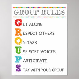 Gruppenrichtlinien für das Klassenzimmer-Verhalten Poster