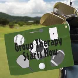 Gruppentherapie beginnt jetzt mit grüner Schwarzty Golfhandtuch
