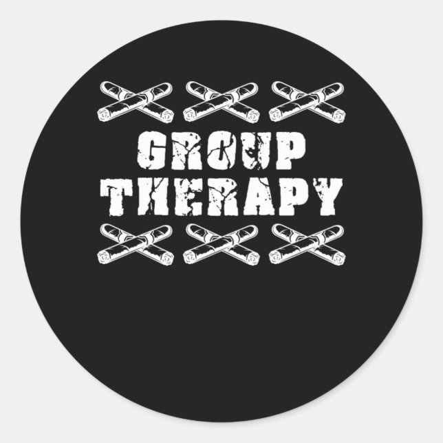Gruppentherapie Zigarrenrauchen Tabak Humidor Gesc Runder Aufkleber (Vorderseite)