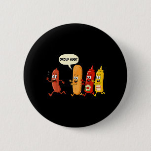 Gruppenumarmung Wurst Brötchen Chup Senf Lustiger Button