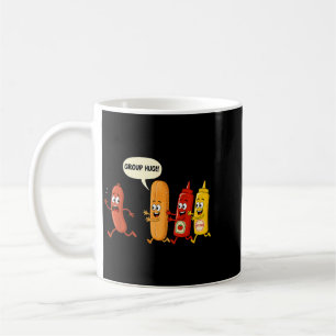 Gruppenumarmung Wurst Brötchen Chup Senf Lustiger Kaffeetasse