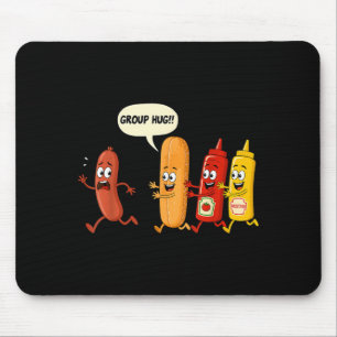 Gruppenumarmung Wurst Brötchen Chup Senf Lustiger Mousepad