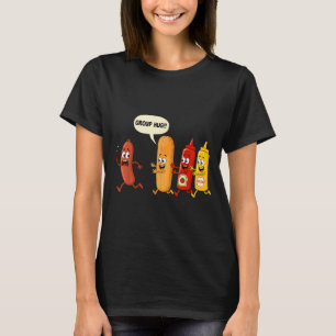 Gruppenumarmung Wurst Brötchen Chup Senf Lustiger T-Shirt