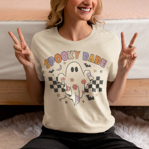Grusel-Baby Retro-Geister-Kariert Tri-Blend Shirt