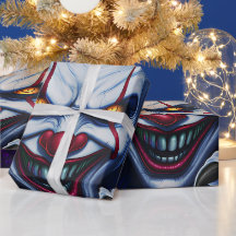 Grusel-Clown-Geschenkpapier