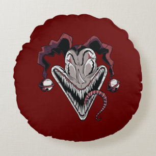 Grusel-Clown-Gesicht Halloween-Design Rundes Kissen