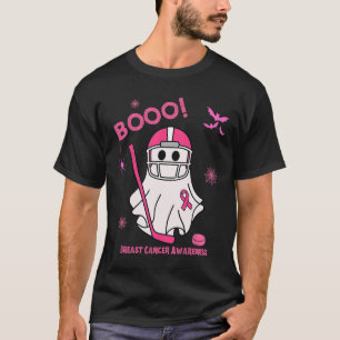 Grusel Eishockey Halloween Brustkrebsbewusstsein T-Shirt