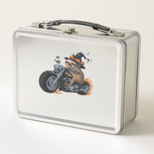 Grusel-Faultier-Motorradfahrt Halloween-Biker-Spaß Metall Brotdose