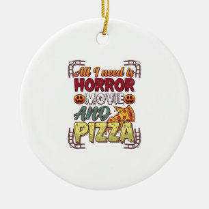 Grusel-Film-Pizza-Halloween-Kürbis-Totenkopf-Schei Keramik Ornament