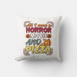Grusel-Film-Pizza-Halloween-Kürbis-Totenkopf-Schei Kissen