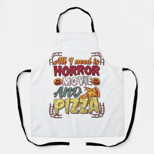 Grusel-Film-Pizza-Halloween-Kürbis-Totenkopf-Schei Schürze