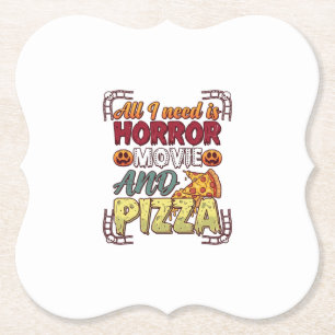 Grusel-Film-Pizza-Halloween-Kürbis-Totenkopf-Schei Untersetzer