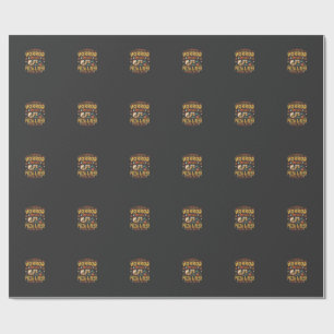 Grusel-Filme Pizza Bier Halloween Design_1 Geschenkpapier