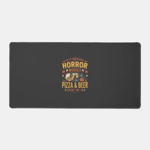 Grusel-Filme Pizza Bier Halloween Design_1 Schreibtischunterlage