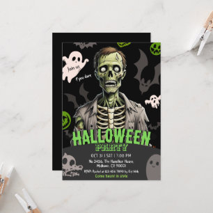 Grusel Halloween-Party-Geister-Fledermaus-Knochen Einladung