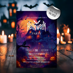 Grusel-Halloween-Party im Spukhaus Folieneinladung