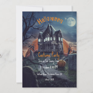 Grusel-Halloween-Party-Karten für ein Spukhaus Einladung