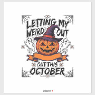Grusel-Halloween-Shirt mit Kürbis-Geistern_1 Aufkleber