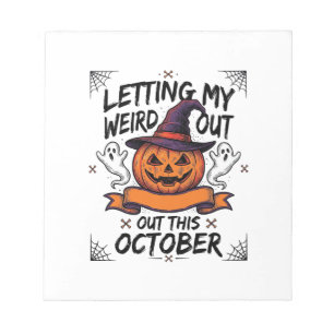 Grusel-Halloween-Shirt mit Kürbis-Geistern_1 Notizblock