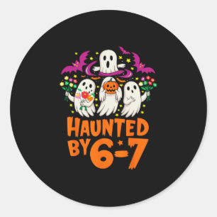 Grusel-Halloween-Skelett Grusel-Sechs-Sieben-Numme Runder Aufkleber