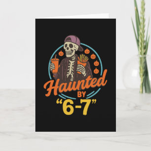 Grusel-Halloween-Skelett Grusel Sechs Sieben Zahl Karte