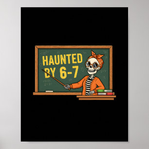 Grusel Halloween Skelett Grusel Sechs Sieben Zahl Poster