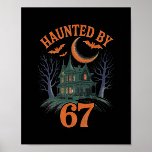 Grusel-Halloween-Skelett Heimgesucht Sechs Sieben Poster