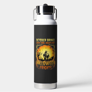 Grusel-Halloween Spukhaus Vollmond Kürbisse Trinkflasche