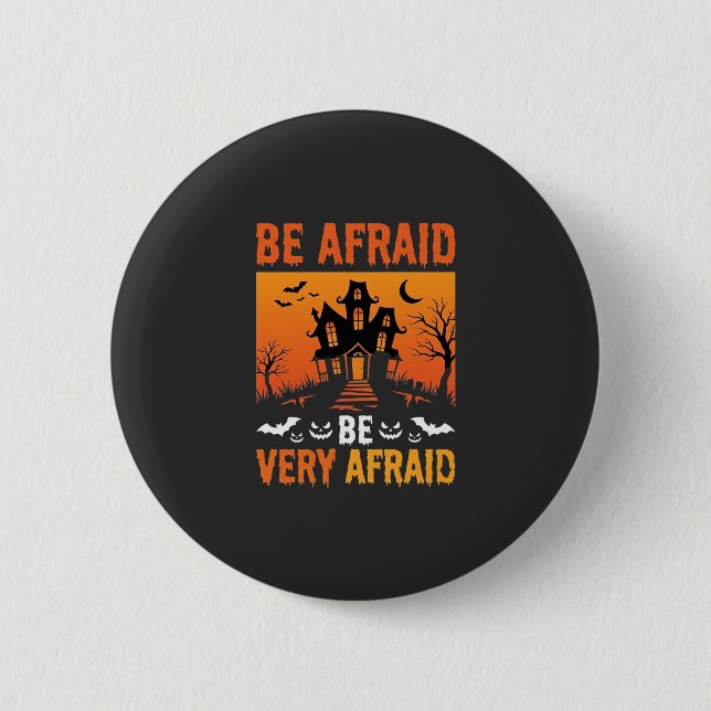 Grusel-Haus Halloween-Design Button (Vorderseite)