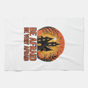 Grusel-Haus-Halloween-Design im Vintage-Stil_1 Geschirrtuch