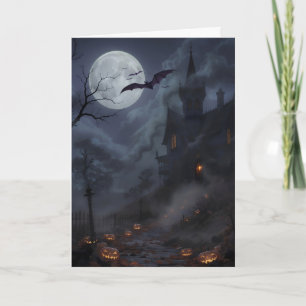 Grusel-Haus Halloween Feiertagskarte
