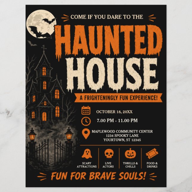 Grusel-Haus-Halloween-Flugblatt Flyer (Vorne)
