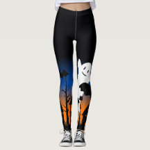 Grusel-Haus-Halloween-Leggings