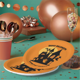Grusel-Haus Halloween-Papierplatte Pappteller