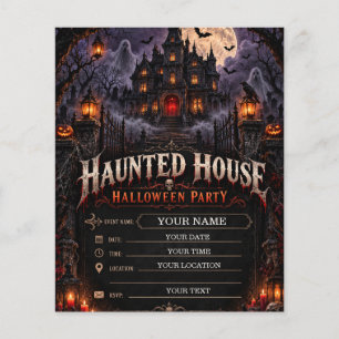 Grusel-Haus-Halloween-Party-Gothic-Horror Flyer