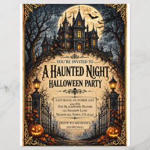 Grusel-Haus-Halloween-Party-Gotische Geister Flyer