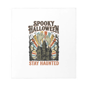 Grusel-Haus Halloween-Shirt mit Vintage-Geist P Notizblock