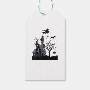 Grusel-Haus-Halloween-T-Shirt Fliegende Fledermäus Geschenkanhänger