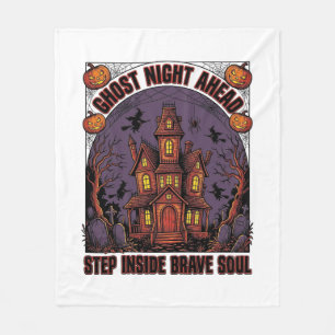 Grusel-Haus Halloween Vintage Gravur Design_1 Fleecedecke