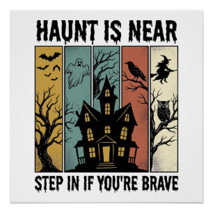 Grusel-Haus Halloween Vintage-Stich Gruselige D Poster