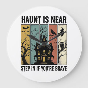 Grusel-Haus Halloween Vintage-Stich Gruseliges Des Große Wanduhr
