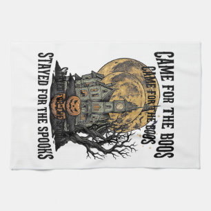 Grusel-Haus Halloween Vintage-Stich Gruseliges T Geschirrtuch