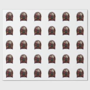 Grusel-Haus Halloween Vintage-Stich Spuk N Geschenkpapier