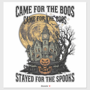 Grusel-Haus Halloween Vintage-Stich Spuk T Aufkleber