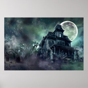 Grusel-Haus-Horror-Poster – Geisterhaftes Herrenha Poster