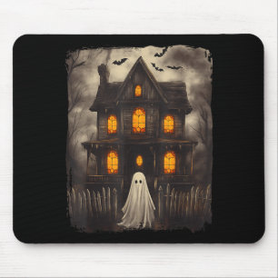 Grusel-Haus mit Geistern zum Halloween Mousepad